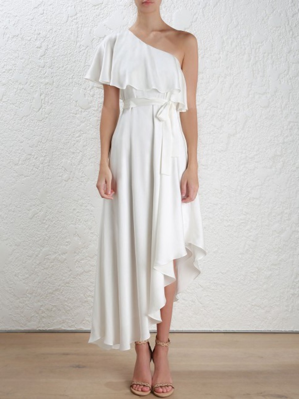 Zimmermann One-Shoulder Lilac Silk Asymmetric Dress - Picture 3 of 6